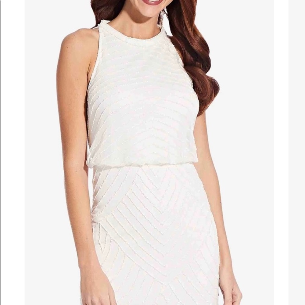 Art Deco Beaded Adrianna Papell Cocktail Dress